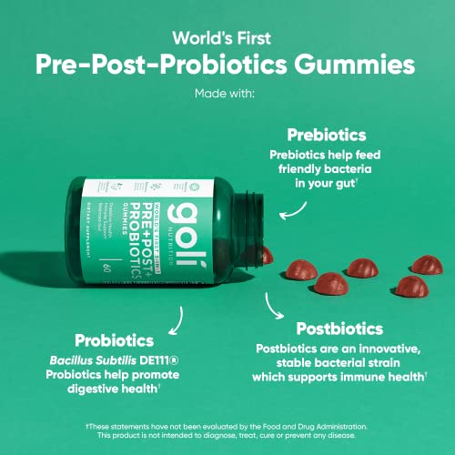 Goli WORLD’S FIRST 3-IN-1 PRE+POST+PROBIOTICS Gummies